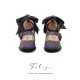 Iris Corolla Tulips Chunky Heel Shoes(Reservation/6 Colours/Full Payment Without Shipping)